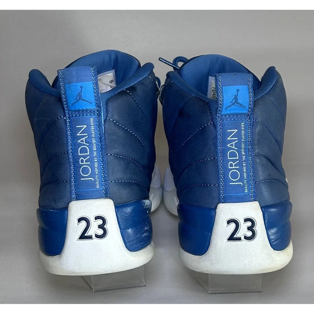 Air Jordan 12 Retro Stone Blue Indigo White Mens Size 9 130690-404